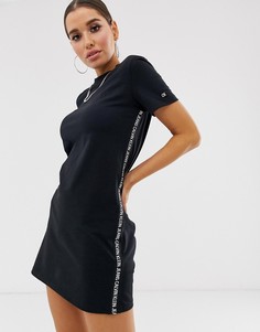 Платье-футболка с отделкой лентой Calvin Klein Jeans - Черный