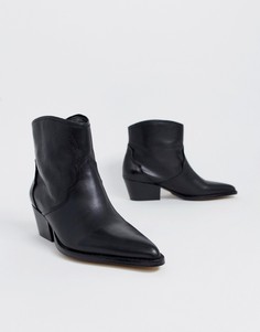 Черные кожаные ботинки в стиле вестерн DEPP - Черный