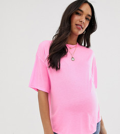 Розовая выбеленная oversize-футболка ASOS DESIGN Maternity - Розовый
