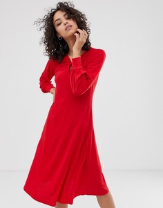 Платье миди с драпировкой Finery - Красный