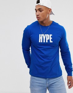 Лонгслив с логотипом Hype - Синий