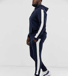 Темно-синий спортивный костюм с худи и полосой по бокам ASOS DESIGN Plus - Темно-синий