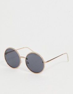Круглые солнцезащитные очки цвета розового золота Skinnydip - Мульти