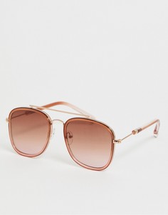 Солнцезащитные очки-авиаторы в квадратной коричневой оправе с градиентными стеклами Skinnydip - Коричневый