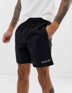 Черные шорты с вышитым логотипом Parlez Kirk - Черный