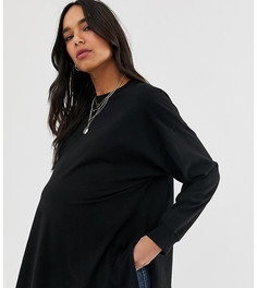 Черный oversize-лонгслив ASOS DESIGN Maternity - Черный
