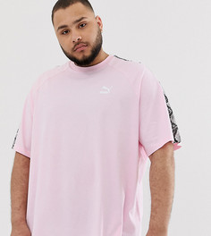 Розовая футболка со змеиным принтом на лентах Puma - Plus эксклюзивно на ASOS - Розовый