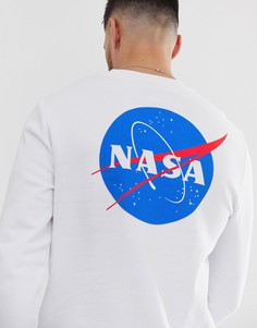 Белый свитшот с принтом Nasa на спине ASOS DESIGN - Белый