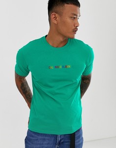 Зеленая футболка с логотипом Calvin Klein Jeans Pride - Зеленый
