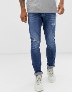 Светлые джинсы скинни из органического хлопка Burton Menswear - Синий
