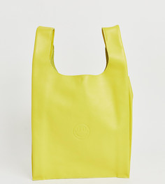 Желтая кожаная сумка-шоппер Hill and Friends Happy - Желтый