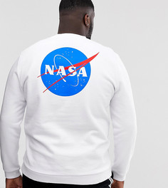 Белый свитшот с принтом Nasa на спине ASOS DESIGN - Plus - Белый