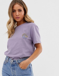 Фиолетовая свободная футболка Quiksilver - Фиолетовый