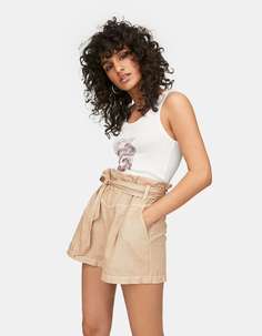 Шорты изо льна Stradivarius