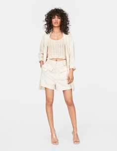 Шорты карго изо льна Stradivarius