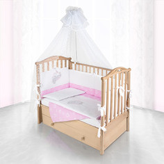 Комплект в кроватку Pituso Мишка с сердечком 6пр розовый 120х60 p02p1