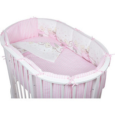 Комплект для овальной кроватки Pituso Мишки 6 пр розовый (мр 605)