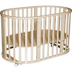 Кровать детская Антел Северянка (3.1) 6 в 1 колесо, круглая 75*75, овал 125*75 слоновая кость