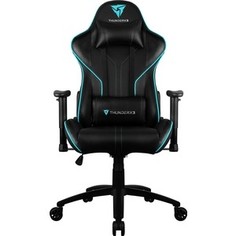 Кресло компьютерное ThunderX3 RC3 black-cyan air HEX с подсветкой 7 цветов