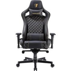 Кресло компьютерное TESORO Zone X F750 black (gold stitch)