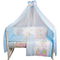 Комплект в кроватку BamBola 7пр Сладких Снов поплин голубой 739