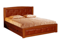 Кровать Ариэль-2 с кожаными вставками Альянс XXI век