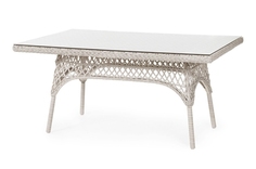 Плетеный прямоугольный стол Beatrice-1 white Brafab
