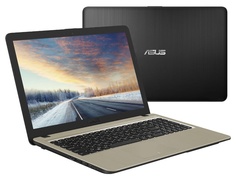 Ноутбук ASUS VivoBook 15 X540UB-GQ026 90NB0IM1-M00300 Black-Gold (Intel Pentium 4405U 2.1 GHz/4096Mb/500Gb/No ODD/nVidia GeForce MX110 2048Mb/Wi-Fi/Bluetooth/Cam/15.6/1366x768/Linux)