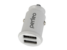 Зарядное устройство Perfeo Car 2xUSB 2.4А White PF_A4459