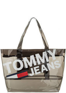 Сумка Вместительная полупрозрачная сумка с принтом Tommy Jeans