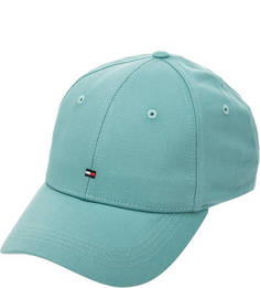 Бейсболка Хлопковая бейсболка мятного цвета Tommy Hilfiger