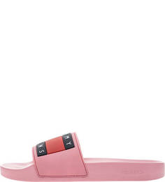 Шлепанцы Розовые шлепанцы с логотипом бренда Tommy Jeans