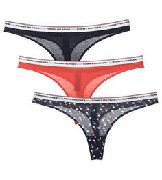 Комплект трусов Комплект из трех хлопковых трусов-стрингов Tommy Hilfiger