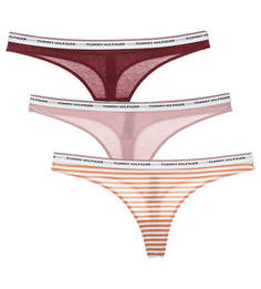Комплект трусов Комплект из трех хлопковых трусов-стрингов Tommy Hilfiger