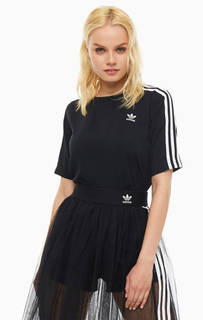 Блуза черного цвета с короткими рукавами Adidas