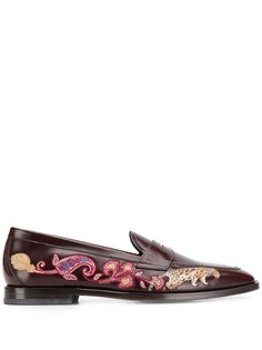 Etro лоферы с вышивкой