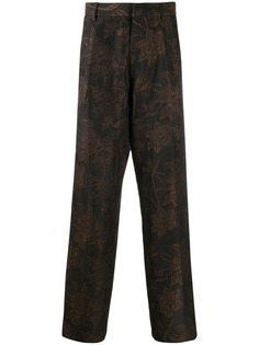 Etro зауженные брюки с узором