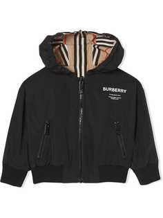 Burberry Kids двусторонняя куртка в полоску Icon Stripe с капюшоном