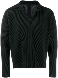 Issey Miyake куртка-бомбер в рубчик на молнии