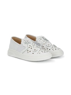 Ermanno Scervino Junior слипоны с цветочным узором