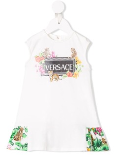 Young Versace платье с принтом логотипа