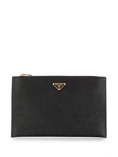 Prada logo clutch bag