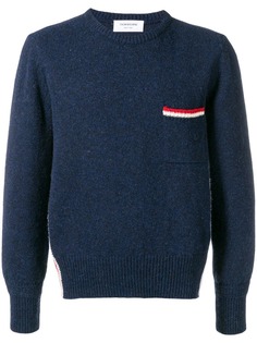 Thom Browne свободный пуловер вязки интарсия с полосками RWB