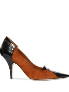 Burberry Brogue Detail Two-tone Suede and Leather Pumps