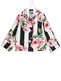 Dolce & Gabbana Kids рубашка с принтом роз