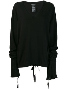 Ann Demeulemeester джемпер со шнурком и V-образным вырезом