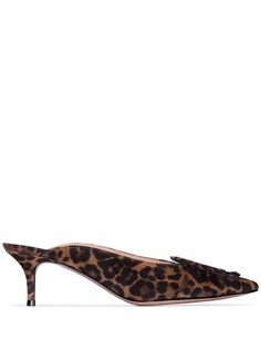 Gianvito Rossi мюли Ruby 55 мм с леопардовым принтом