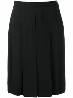 Chanel Vintage 1990s silk box pleat knee-length skirt