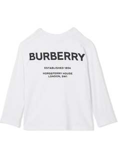 Burberry Kids топ с длинными рукавами и принтом Horseferry