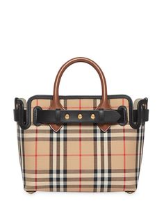 Burberry поясная сумка в клетку Vintage Check с заклепками